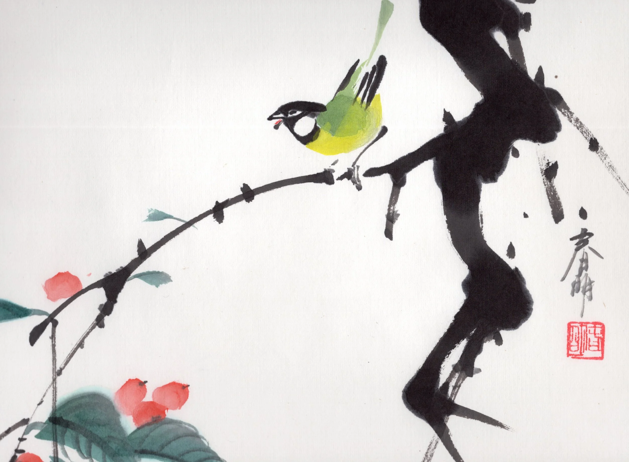 It is Spring! - Original Sumi-e Painting - 11